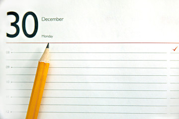 Open diary, planner or notebook.