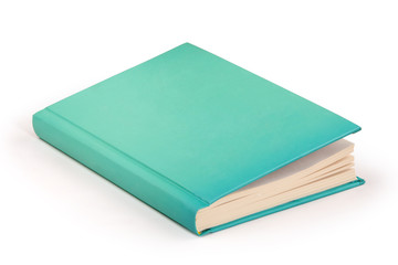 Blank hardcover aqua book - clipping path