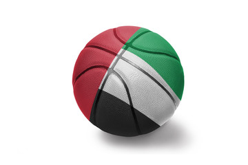 basketball ball with the national flag of united arab emirates on the white background