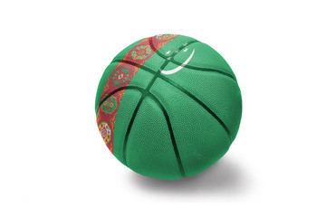 basketball ball with the national flag of turkmenistan on the white background