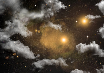 galaxy in a free space. 3D rendering