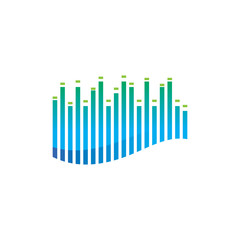 wave line music and sound vector equalizer logo