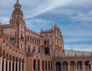 Fototapeta premium Detail of Beautiful Plaza de Espana, Seville, Spain