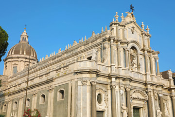 Obraz premium Catania Cathedral in Piazza del Duomo Square in Catania, Sicily, Italy