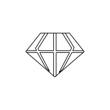 Diamond icon. Jewelry design symbol