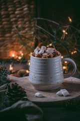 Cozy time at home with cup of coffee on a Autumn season