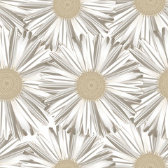 Beautiful colorful seamless pattern with Chamomile flowers. Vector illustration.