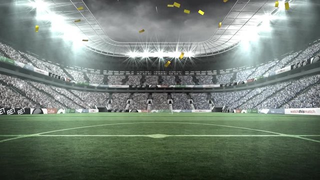 Field stadium with confetti