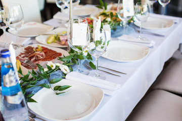 food and drink on the table