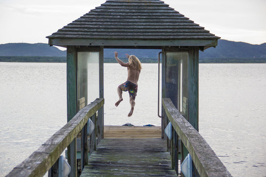 Man jump on the water