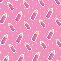 baby milk bottles drink pattern background