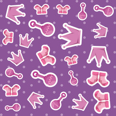 cute crown queen with maracas and socks pattern