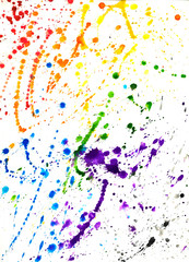 Abstract Colorful Hand Drawn Background of Watercolor Splash.