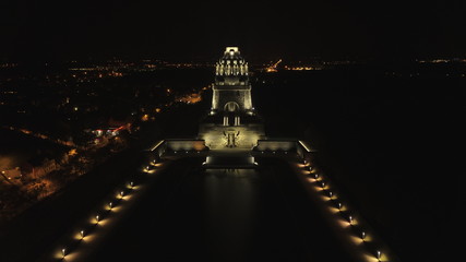 Monument to the Battle of the Nations at night (Völkerschlachtdenkmal)