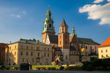 Fototapeta na wymiar Wawel Cathedral, inside the Wawel Castle in Krakow, Poland