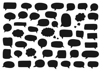 Set of speech bubbles. Blank retro empty comic bubbles. Stickers. Dialog balloons. Vector illustration.	