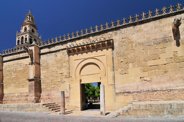Fototapeta na wymiar Walll of the Mosque (Mezquita) and Cathedral of Cordoba, UNESCO World Heritage Site, Cordoba, Andalucia, Spain, Europe.