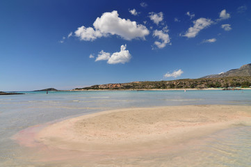 Elafonisos beach on the south west coast of Crete island in Greece, rated one of the most fabulous beaches in Europe.
