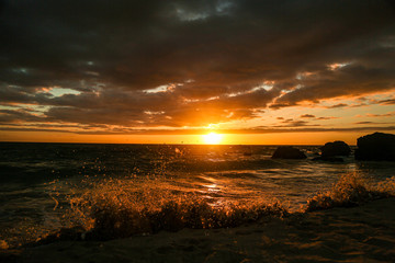 sunset on the beach of Hawaii
