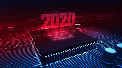 CPU on board with 2020 hologram