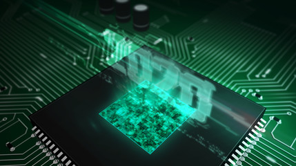 CPU on board with 2020 hologram