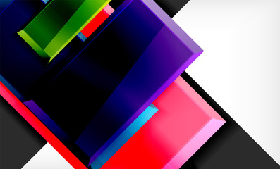 Bright colorful square shape blocks geometrical background