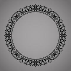 Decorative frame Elegant vector element for design in Eastern style, place for text. Floral black border. Lace illustration for invitations and greeting cards