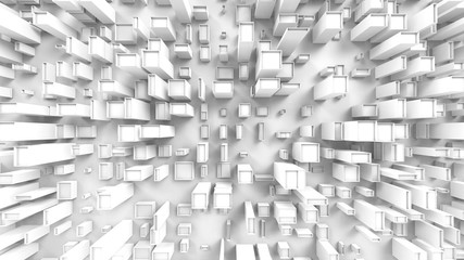 Abstract cubic city structures - top down view