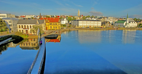 Panorama of Reykjavík  -  the capital and largest city of Iceland © robnaw