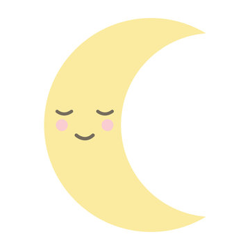 moon night kawaii comic character