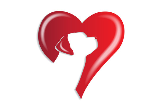 Logo retriever dog heart