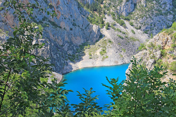 karst lake in the village of Imotski in Croatia