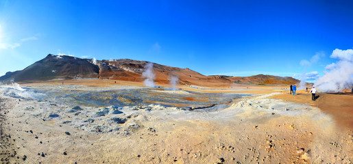 Mývatn  -  view of an area of active volcanism in the north of Iceland. © robnaw