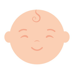 cute little baby boy head character