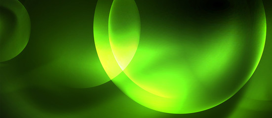 Neon glowing circles vector abstract background