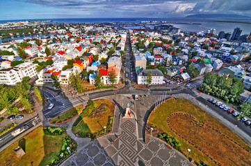 Panorama of Reykjavík  -  the capital and largest city of Iceland © robnaw