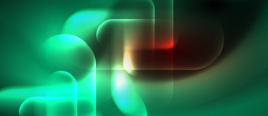 Neon glowing techno lines, blue hi-tech futuristic abstract background template