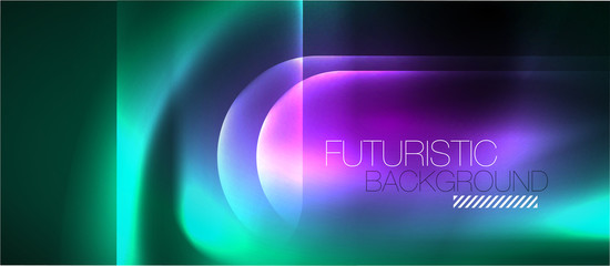 Neon glowing techno lines, hi-tech futuristic abstract background template