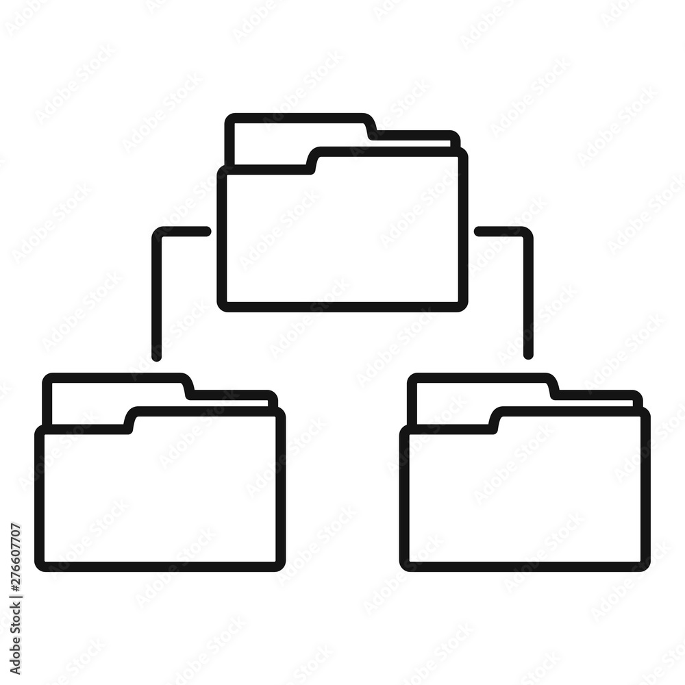 Poster folder network icon. outline folder network vector icon for web design isolated on white background