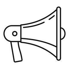 Megaphone icon. Outline megaphone vector icon for web design isolated on white background