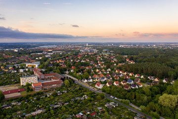 aerial view of the city of rostock