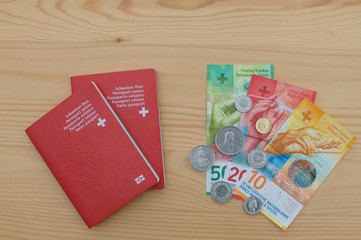 Swiss passports and currency