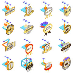 Excellent printing icons set. Isometric set of 16 excellent printing vector icons for web isolated on white background