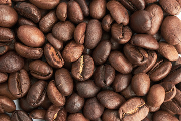 Background of fried coffee beans.