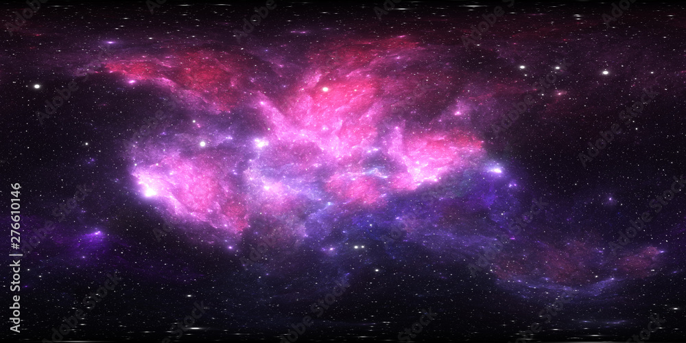 Sticker 360 degree stellar system and gas nebula. environment 360 hdri map. equirectangular projection, sphe