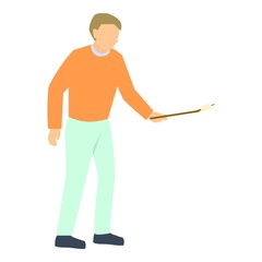 Man with marshmallow icon. Flat illustration of man with marshmallow vector icon for web design