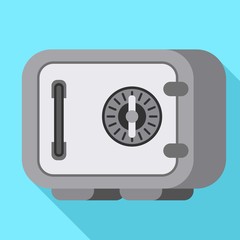 Metal safe icon. Flat illustration of metal safe vector icon for web design