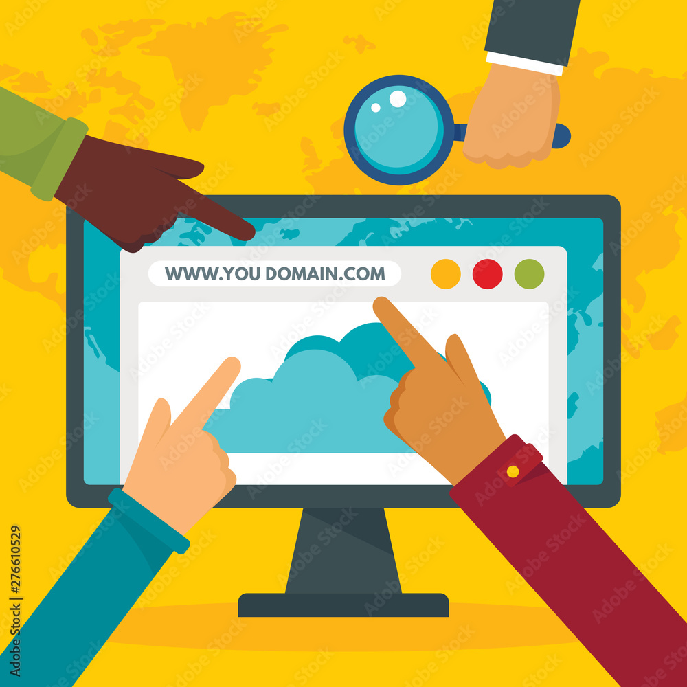 Poster http domain concept background. flat illustration of http domain vector concept background for web d