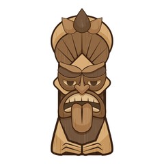 Tiki idol tongue icon. Cartoon of tiki idol tongue vector icon for web design isolated on white background