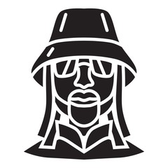 Dj avatar icon. Simple illustration of dj avatar vector icon for web design isolated on white background